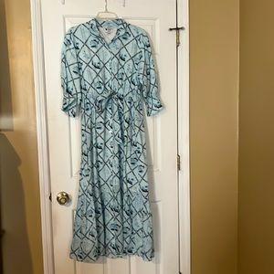 Holley Shae blue printed XS/M maxi dress.  Never worn.